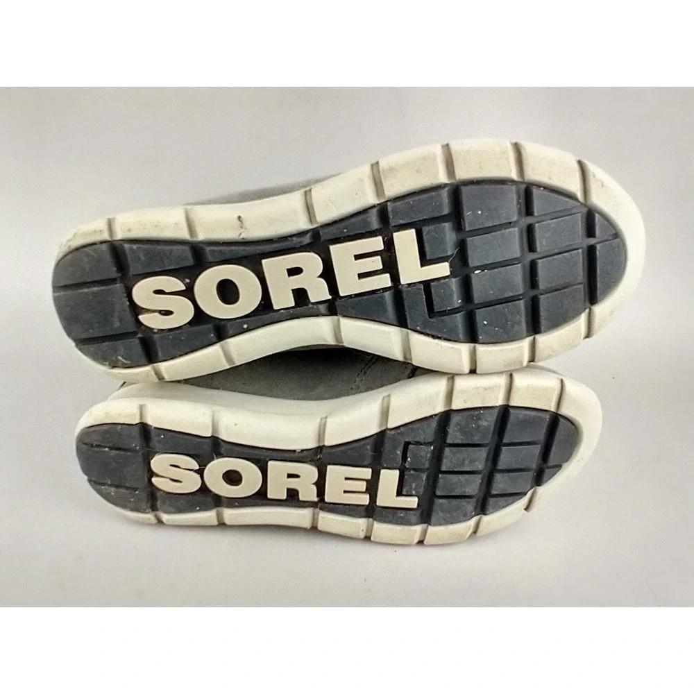 Sorel Explorer Joan Boots Womens 10 Gray Suede Shearling Lined NL3039-052 Winter